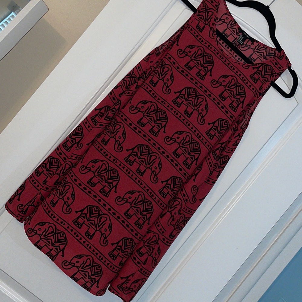 Forever21 Aztec maroon and black elephant dress